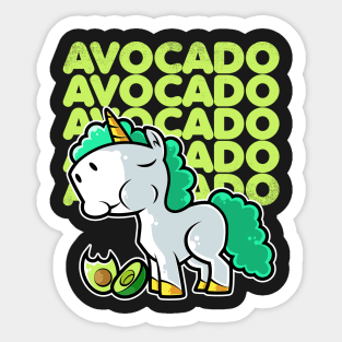 Cute Unicorn Eating Avocado Kawaii Neko Anime design Sticker